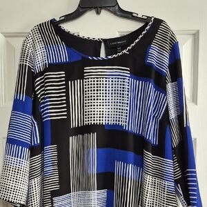 Lane Bryant Blue and Black Patterned Blouse Womens 18/20